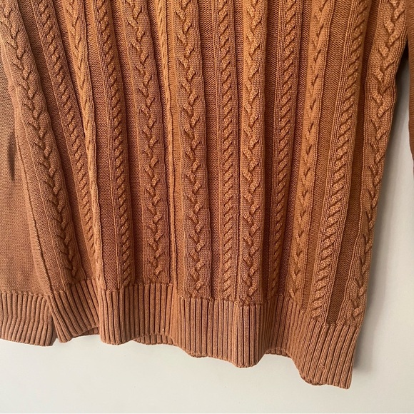 Vintage FX Fusion Men’s Cable Knit Fisherman Sweater Cotton Mock Neck Large - Picture 3 of 10